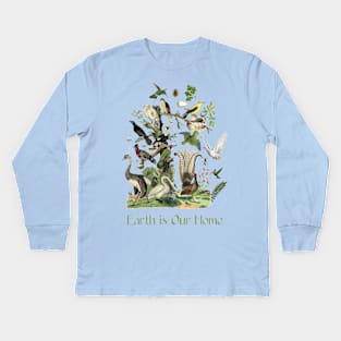 Wildlife Bird Illustration & Nature Conservation Tekst Kids Long Sleeve T-Shirt